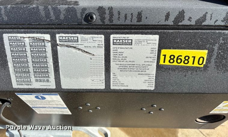 image for item DT4988 2023 Kaeser Mobilair M55 air compressor