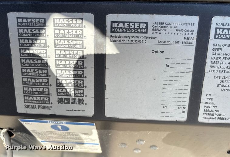 image for item DT4991 2022 Kaeser Mobilair M55 air compressor