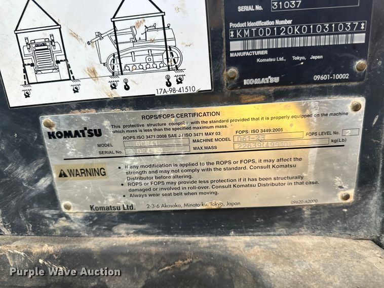 image for item DT6447 2014 Komatsu D61PX-23 dozer