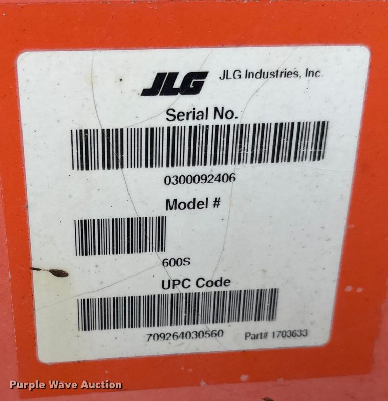 image for item DT6483 2006 JLG 600S boom lift