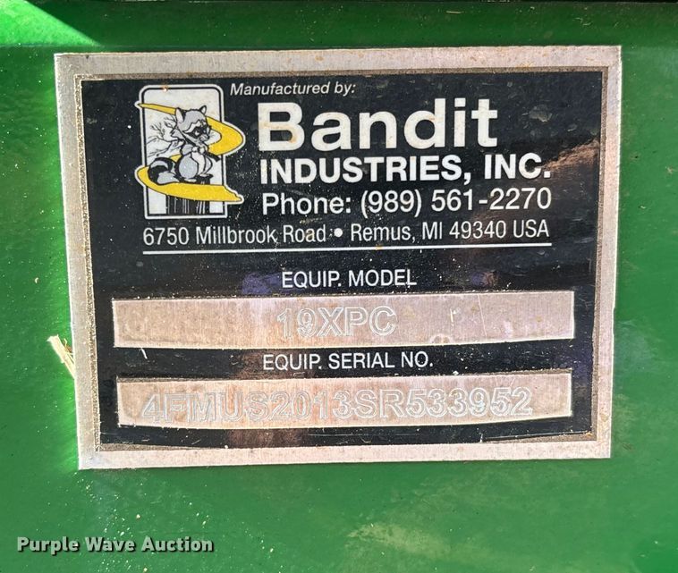 image for item DU0256 2025 Bandit 19XPC wood chipper