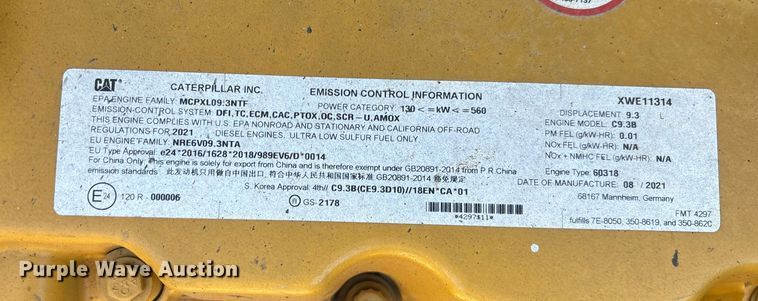 image for item DU0261 2022 Caterpillar 336 excavator