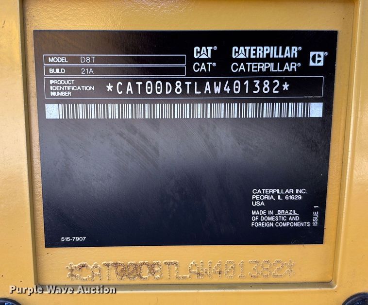 image for item DU0262 2022 Caterpillar D8T dozer