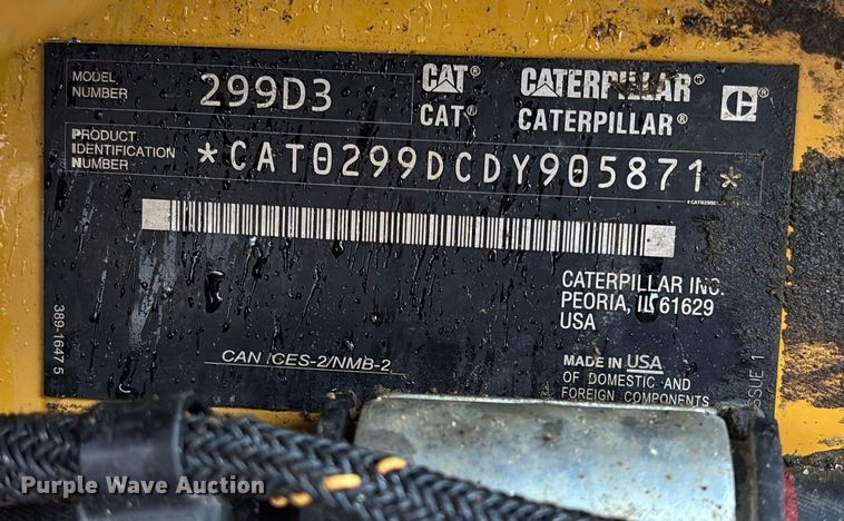 image for item DU0301 2022 Caterpillar 299D3 tracked skid steer loader