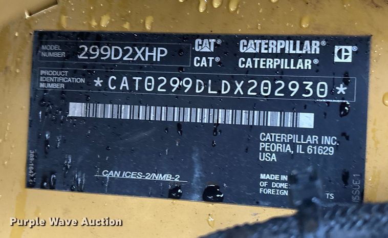 image for item DU0302 2018 Caterpillar 299D2XHP forestry tracked skid steer loader  