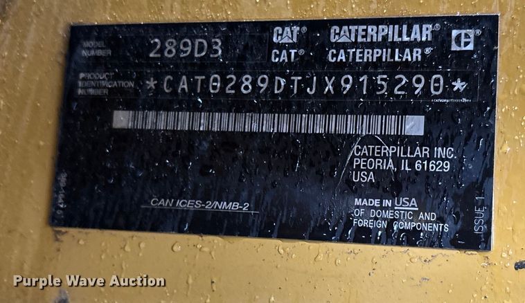 image for item DU0304 2023 Caterpillar 289D3 tracked skid steer loader