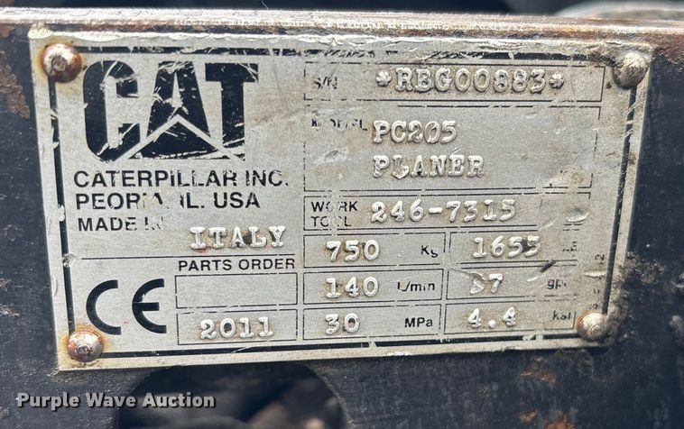 image for item DU0312 2011 Caterpillar PC205 skid steer cold planer