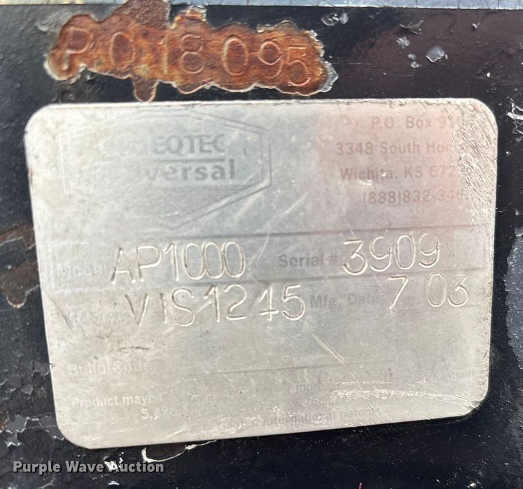 image for item DU0313 Coneqtec AP1000 skid steer cold planer