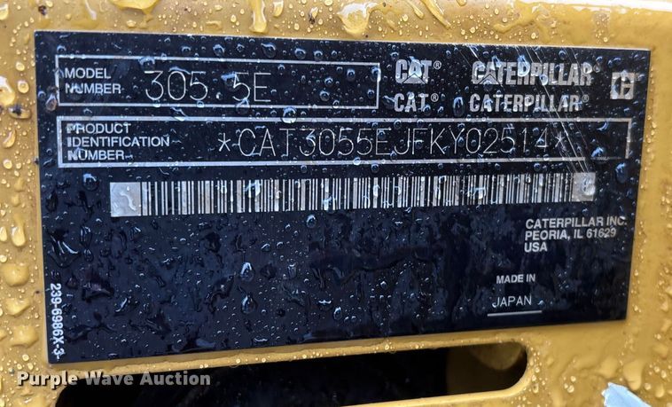 image for item DU0315 2014 Caterpillar 305.5E CR mini excavator