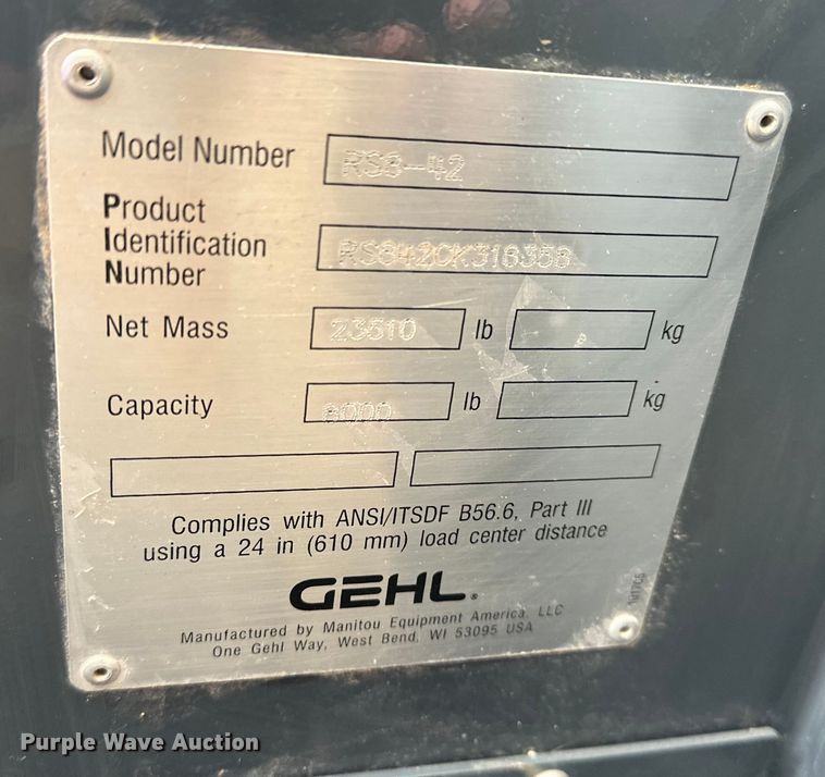 image for item DV0752 Gehl RS8-42 telehandler