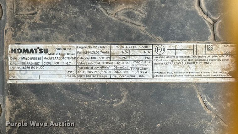 image for item DV0764 2019 Komatsu PC290LC-11 excavator