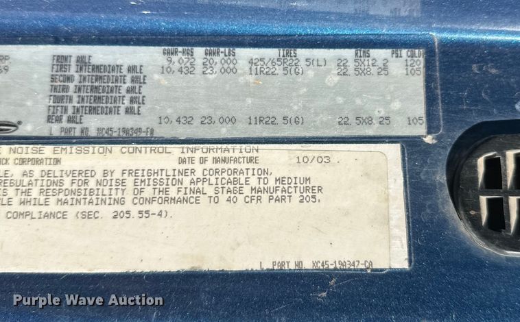 image for item DW4347 2004 Sterling L9500 ready mix truck