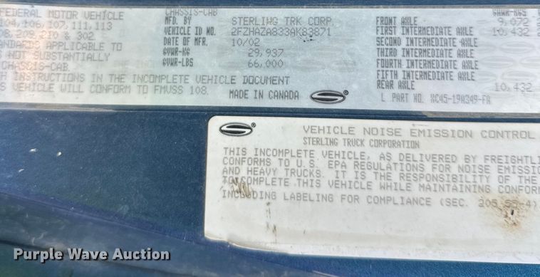 image for item DW4349 2003 Sterling L-Line ready mix truck