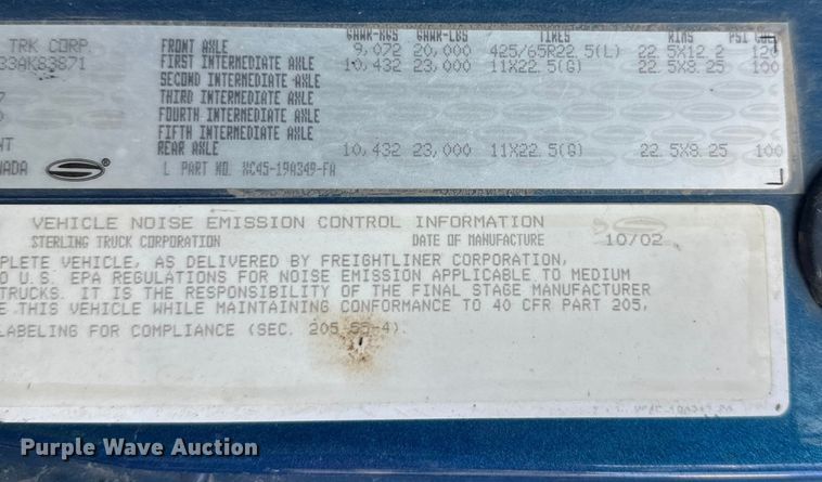 image for item DW4349 2003 Sterling L-Line ready mix truck