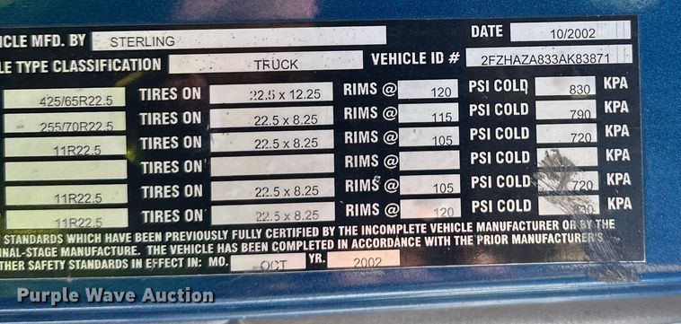 image for item DW4349 2003 Sterling L-Line ready mix truck