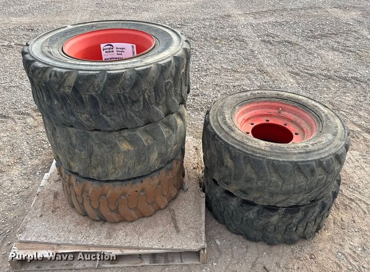 image for item DW5160 (5) Bobcat 12-16.5 tires and wheels