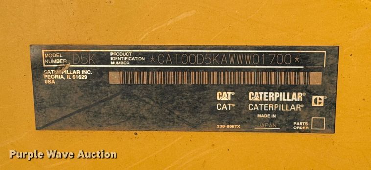 image for item DW5195 2012 Caterpillar D5K XL dozer