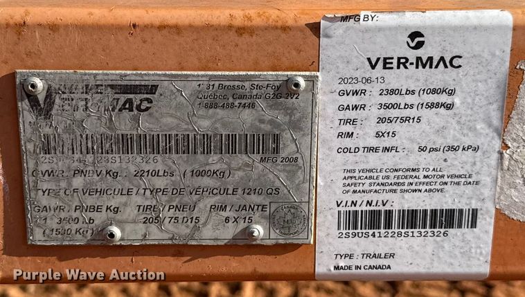 image for item DW5196 2008 Ver-Mac message board trailer