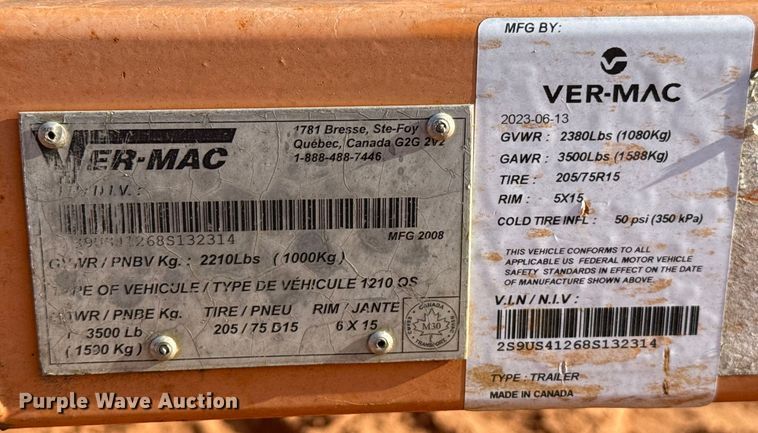 image for item DW5197 2008 Ver-Mac message board trailer