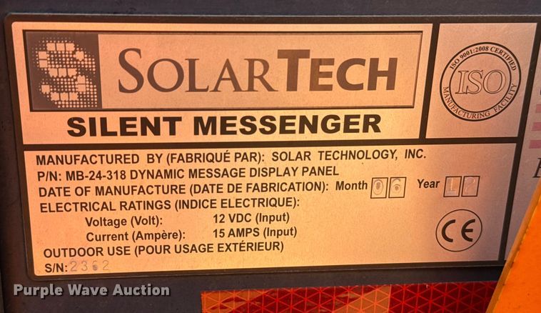 image for item DW5198 2012 SolarTech Silent Messenger message board trailer