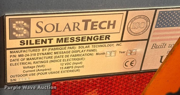 image for item DW5199 2012 SolarTech Silent messenger message board trailer