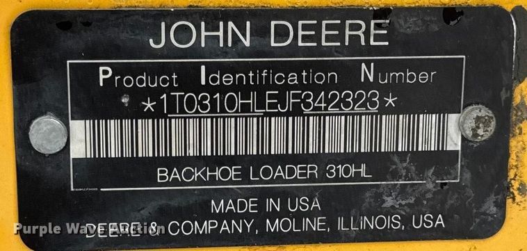 image for item DW6684 2019 John Deere 310SL HL backhoe