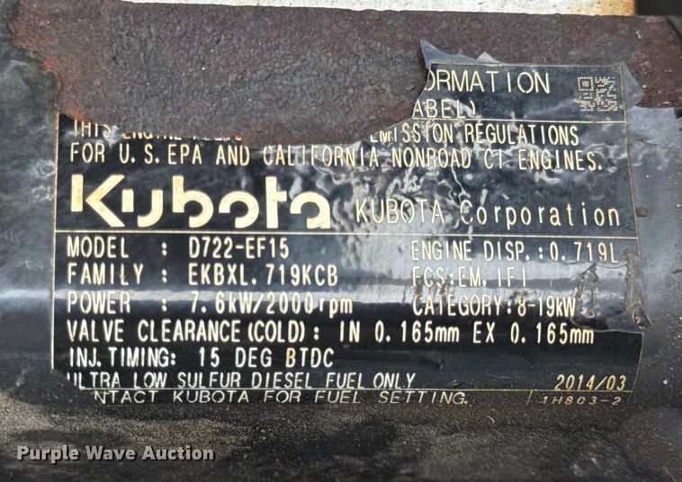 image for item DW6691 2015 Bobcat 418 mini excavator