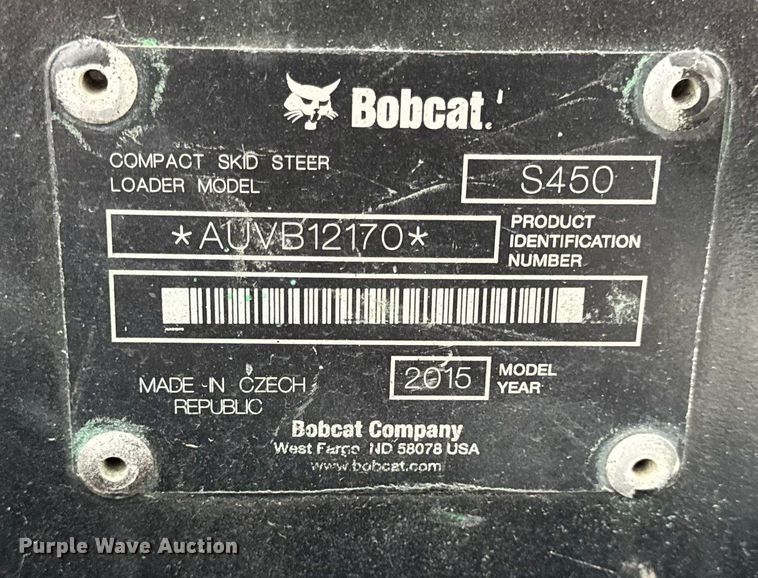 image for item DW6692 2015 Bobcat S450 Skid Steer