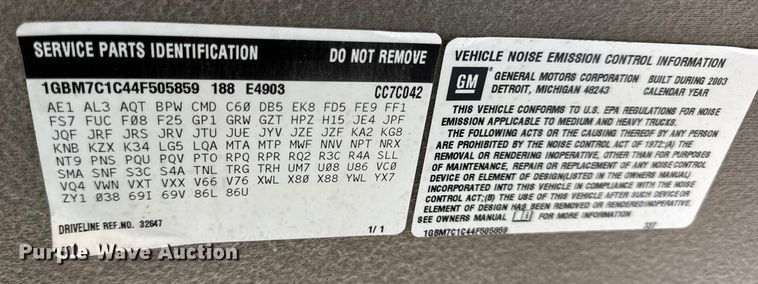 image for item DW6707 2004 Chevrolet C7500 oil distributor truck