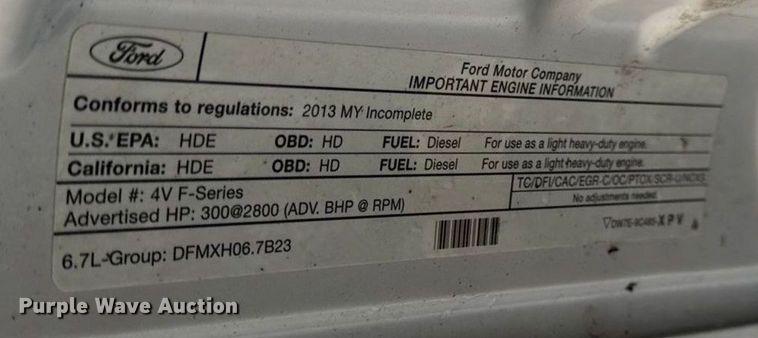 image for item DW6711 2013 Ford F450 Super Duty XL flatbed truck