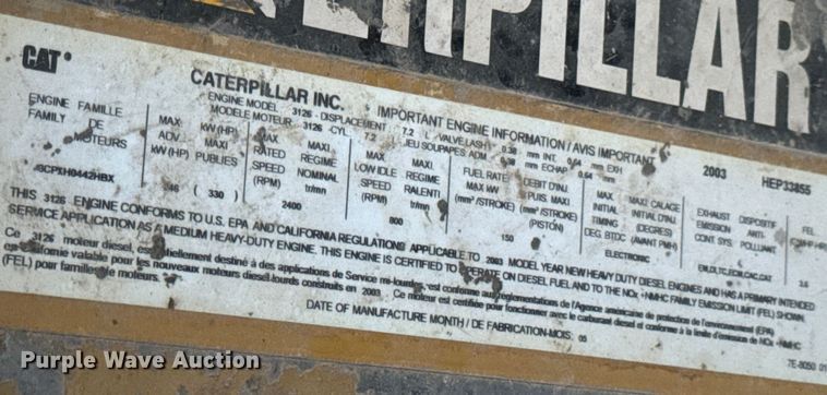 image for item DW6727 2004 Sterling L7500  dump truck