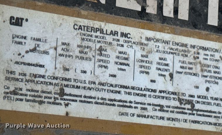 image for item DW6727 2004 Sterling L7500  dump truck