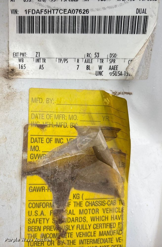 image for item DW7314 2012 Ford F550 XL Super Duty bucket truck