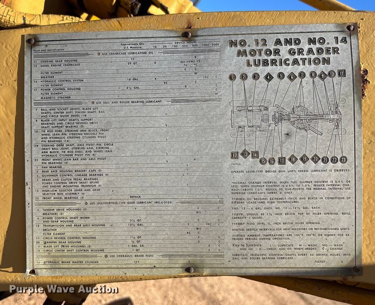 image for item DW7318 1969 Caterpillar 12F rigid frame motor grader