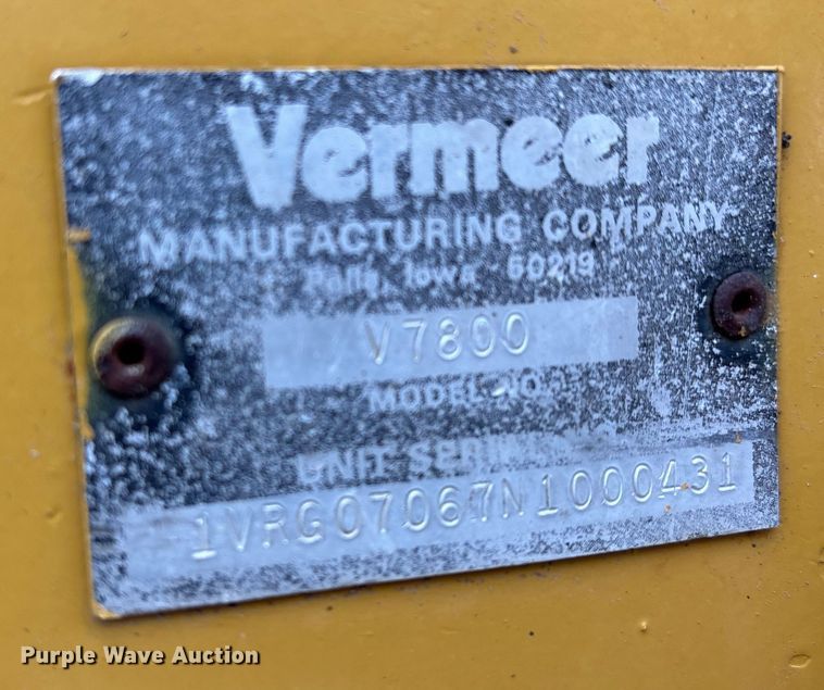 image for item DW7339 1992 Vermeer V450 trencher