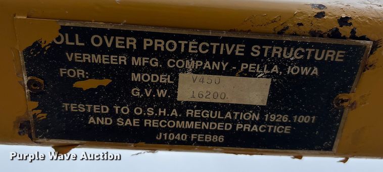 image for item DW7339 1992 Vermeer V450 trencher