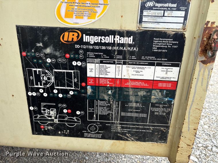 image for item DW7340 2006 Ingersoll Rand DD158HFA double drum vibratory roller