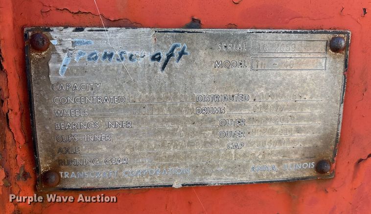 image for item DW7350 1970 Transcraft TH 40 flatbed trailer