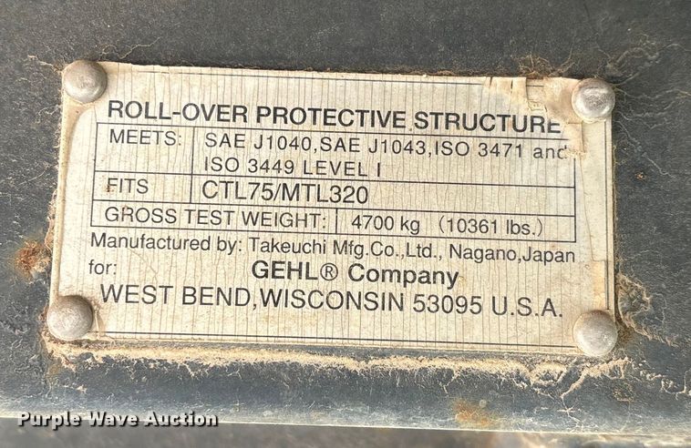 image for item DW7352 2009 Gehl CTL 75 Turbo tracked skid steer loader