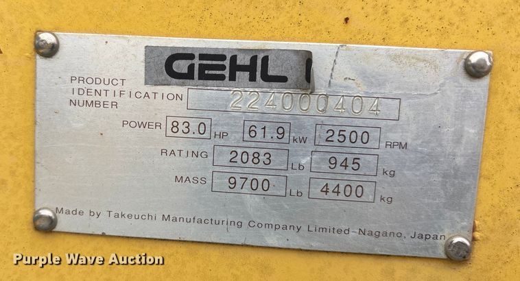 image for item DW7352 2009 Gehl CTL 75 Turbo tracked skid steer loader