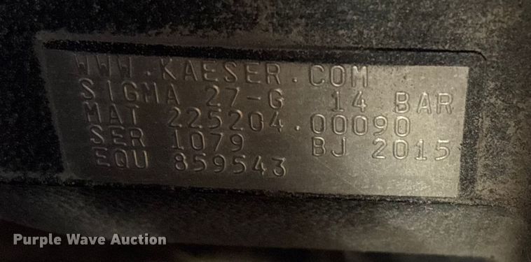 image for item DX5916 2015 Kaeser M114 air compressor