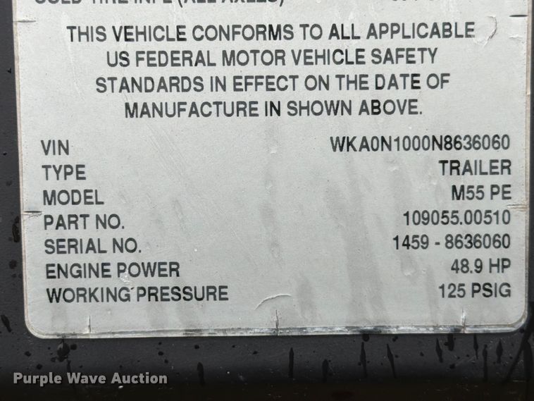 image for item DX5919 2022 Kaeser M55 PE air compressor