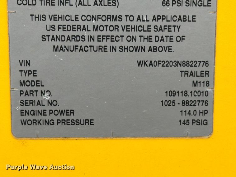 image for item DX5922 2022 Kaeser M118 air compressor