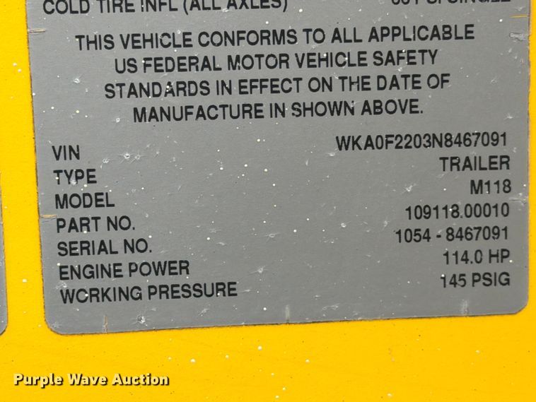 image for item DX5923 2022 Kaeser M118 air compressor