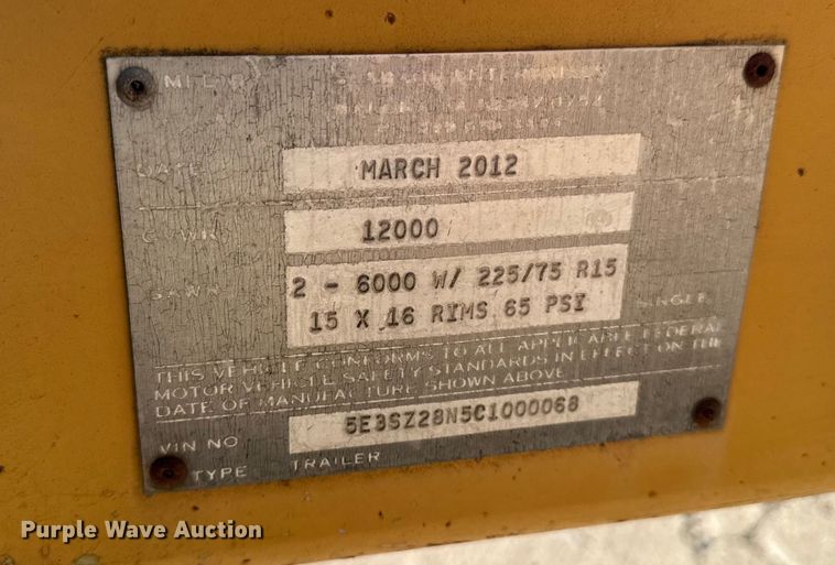 image for item EA2064 2012 Slabach MR100X3 wheeler reeler reel trailer