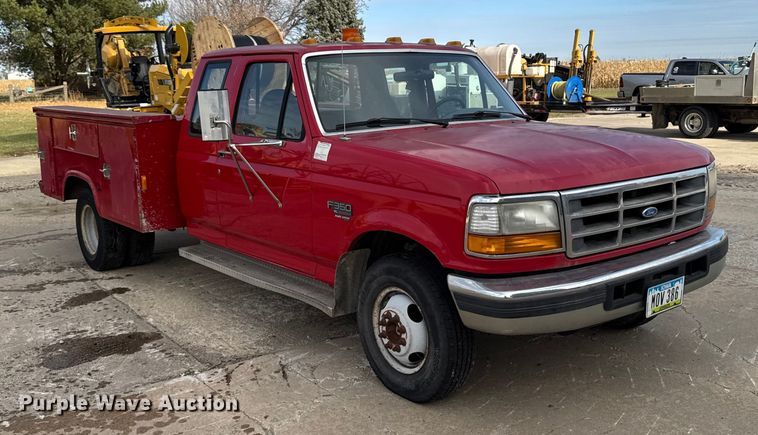image for item EA2068 1997 Ford F350 SuperCab utility bed pickup truck