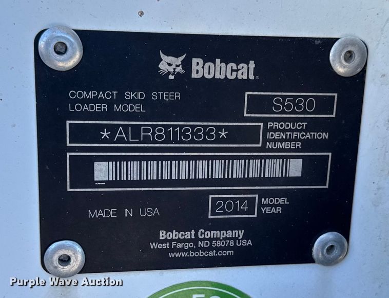 image for item EA2138 2014 Bobcat S530 skid steer loader