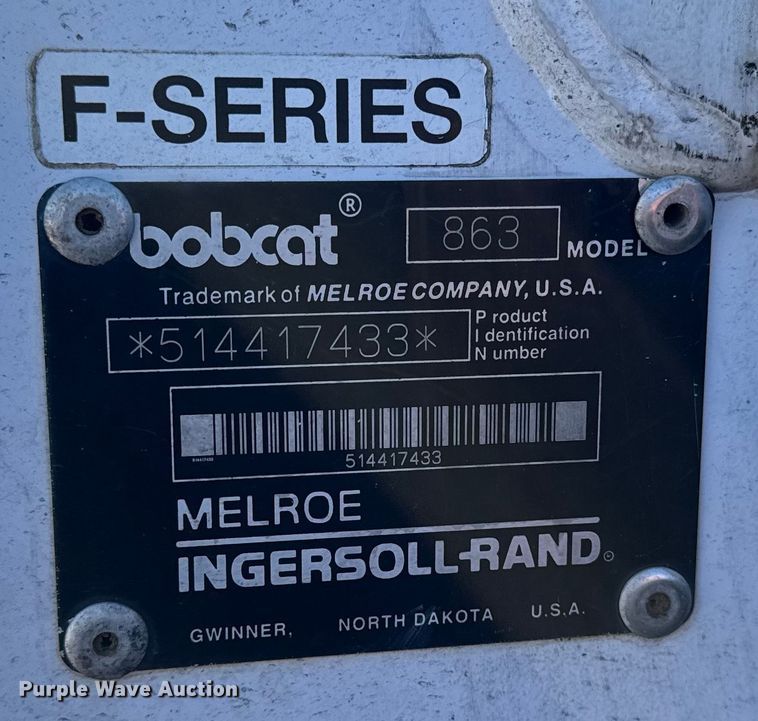 image for item EA2139 1998 Bobcat 863 skid steer loader