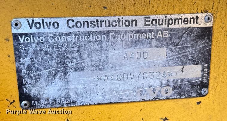 image for item EA2161 2007 Volvo A40D articulated haul truck