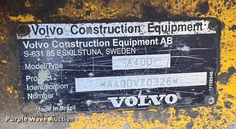 image for item EA2163 2007 Volvo A40D articulated haul truck